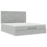 VidaXL Cadre de lit ottoman et matelas gris clair 180x200cm velours