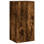 vidaXL Meuble TV mural avec lumières LED chêne fumé 40 5x35x80 cm