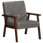 vidaXL Fauteuil gris cuir véritable
