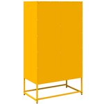 vidaXL Buffet haut jaune moutarde 68x39x123 cm acier