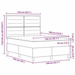 vidaXL Lit à ressort LED avec matelas Taupe 140 x 190 cm tissu