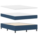 Lit Box Spring vidaXL avec Matelas Bleu 140x190 cm Tissu