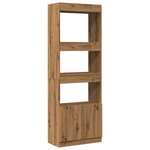 vidaXL Buffet haut 63x33x180 cm chêne artisanal bois d'ingénierie