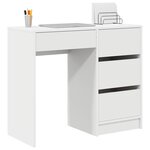 vidaXL Bureau avec tiroir Blanc 90 x 37 5 x 75 cm Bois d'ingénierie