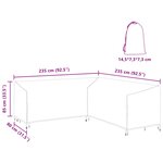 vidaXL Housse pour mobilier d'extérieur 235 x 235 x 80 cm