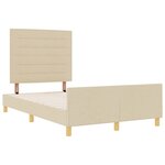 vidaXL Cadre de lit avec tête de lit Crème 120 x 200 cm tissu