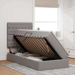 vidaXL Lit avec rangement et matelas Taupe 90 x 190 cm Polyester