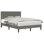 vidaXL Cadre de lit Gris clair 140 x 200 cm Tissu en velours côtelé