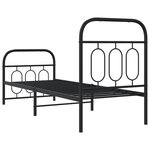 vidaXL Cadre de lit métal sans matelas avec pied de lit noir 75x190 cm