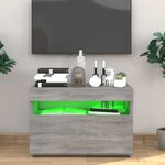 vidaXL Meuble TV avec lumières LED Sonoma gris 60x35x40 cm