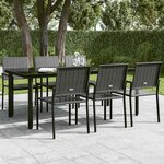 vidaXL Table à dîner de jardin Noir 200x100x74 cm Acier et verre