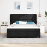 vidaXL Lit à ressorts avec matelas Noir 180 x 200 cm tissu