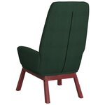 vidaXL Chaise de relaxation avec repose-pied Vert foncé Tissu