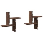 vidaXL Étagères murales 2Pièces chêne marron 38x12x38cm bois d'ingénierie
