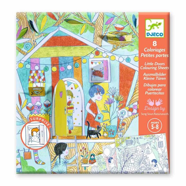 Djeco DJ09683 - Coloriages petites portes Les cabanes de Nina