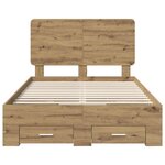 vidaXL Cadre de lit Chêne artisanal 120 x 190 cm Bois d'ingénierie