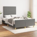vidaXL Cadre de lit avec tête de lit Gris foncé 120x200 cm Tissu