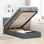 vidaXL Cadre de lit ottoman avec matelas gris foncé 80x200 cm tissu