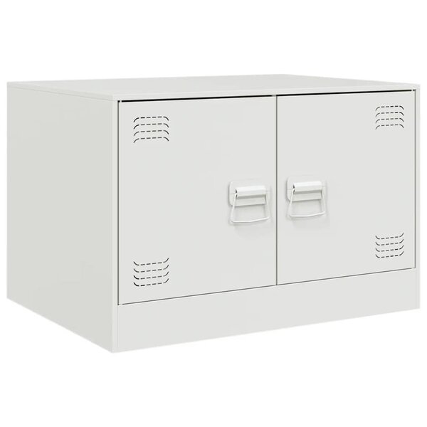 vidaXL Table basse blanc 67x50x44 cm acier