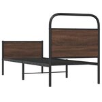 vidaXL Cadre de lit sans matelas 75x190cm chêne marron bois ingénierie