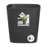 Pot de fleur Carré Greensense Aqua Care Ø 29 5 x hauteur 30 2 cm - 15 L - Gris Charbon