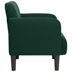 vidaXL Fauteuil avec accoudoirs vert foncé 54 cm velours