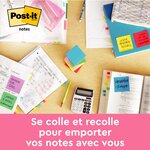 Notes repositionnables couleurs poptimistic post-it 76 x 76 mm - bloc de 100 feuilles - lot de 12