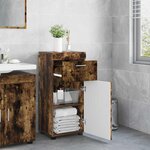 vidaXL Cabinet de salle de bain TULUM Chêne fumé 37 x 31.5 x 82 cm