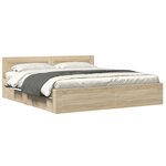vidaXL Cadre de lit 2 Pièces Sonoma 193 x 203 cm Bois d'ingénierie