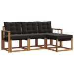vidaXL Ensemble de canapés d'extérieur 4 pc Naturel et Noir