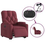 vidaXL Fauteuil inclinable électrique rouge bordeaux tissu