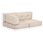 vidaXL Pouf en tissu beige