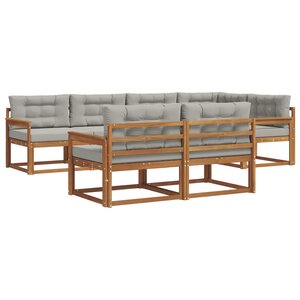 vidaXL Ensemble de canapés d'extérieur 8 pc Naturel et gris clair