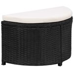 vidaXL Salon de jardin 12 Pièces avec coussins Résine tressée Noir