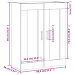vidaXL Armoire murale sonoma gris 69 5x34x90 cm bois d'ingénierie