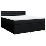 vidaXL Sommier à lattes de lit avec matelas Noir 180x200 cm Tissu