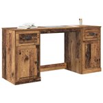 vidaXL Bureau avec armoire avec tiroir Bois Ancien 154 5 x 50 x 75 cm