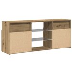 vidaXL Meuble TV avec lumières LED chêne artisanal bois d'ingénierie