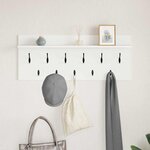vidaXL Porte-manteau mural avec étagère Blanc Bois d'ingénierie