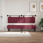 vidaXL Tête de lit suspendue Avec lumière LED Bordeaux Tissu