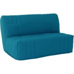 Banquette BZ - Tissu 100  Coton bleu canard - Couchage 140 x 190 cm