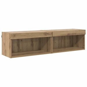vidaXL Ensemble meuble TV avec LED Chêne artisanal Bois d'ingénierie