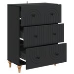 vidaXL Armoire à tiroirs Noir 66 x 34 5 x 90 cm Bois d'ingénierie