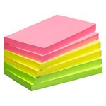 Notes repositionnables néon 75 x 125 mm - maxiburo - lot de 12