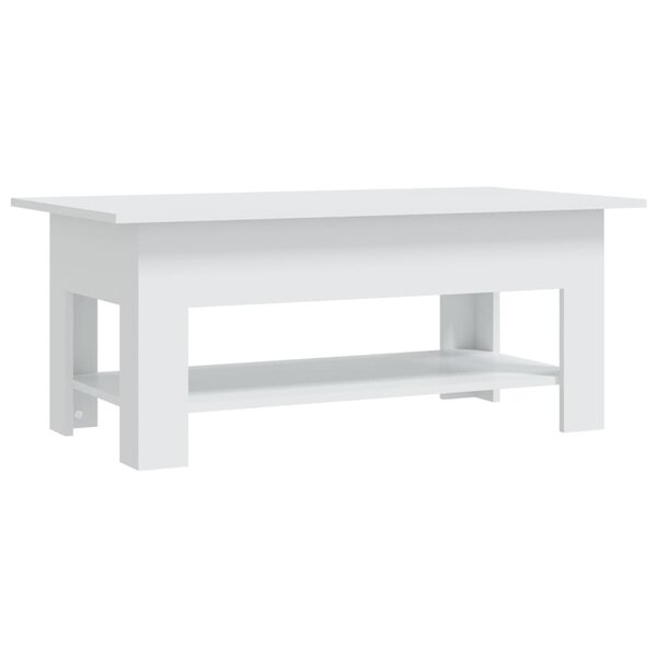 vidaXL Table basse blanc 102x55x42 cm bois d'ingénierie
