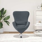 vidaXL Fauteuil œuf Gris foncé 63 x 73 x 90 cm Velours
