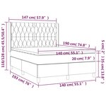 vidaXL Sommier à lattes de lit matelas et LED Marron foncé 140x190 cm