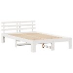 vidaXL Cadre de lit avec tête de lit Blanc 120 x 190 cm Pin massif