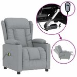 vidaXL Fauteuil électrique de massage Gris clair Tissu