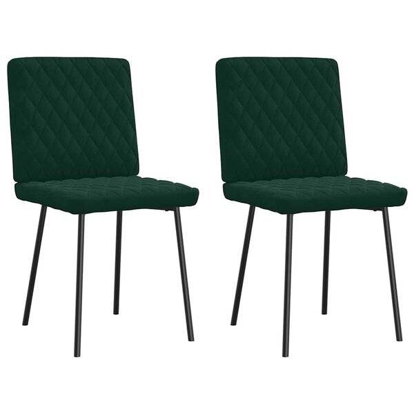 vidaXL Chaises à manger lot de 2 Vert foncé Velours